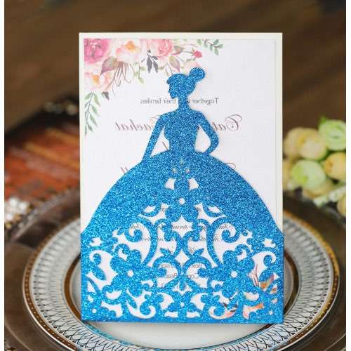 Glitter Marriage Invitation Card Beautiful Girl Holiday Greeting Card 2020 Invitation Card